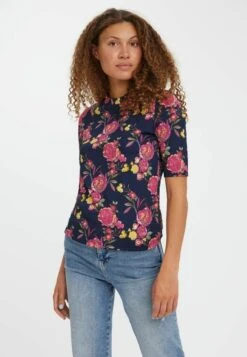 Vero Moda High Neck - T-Shirt Print - Navy Blazer