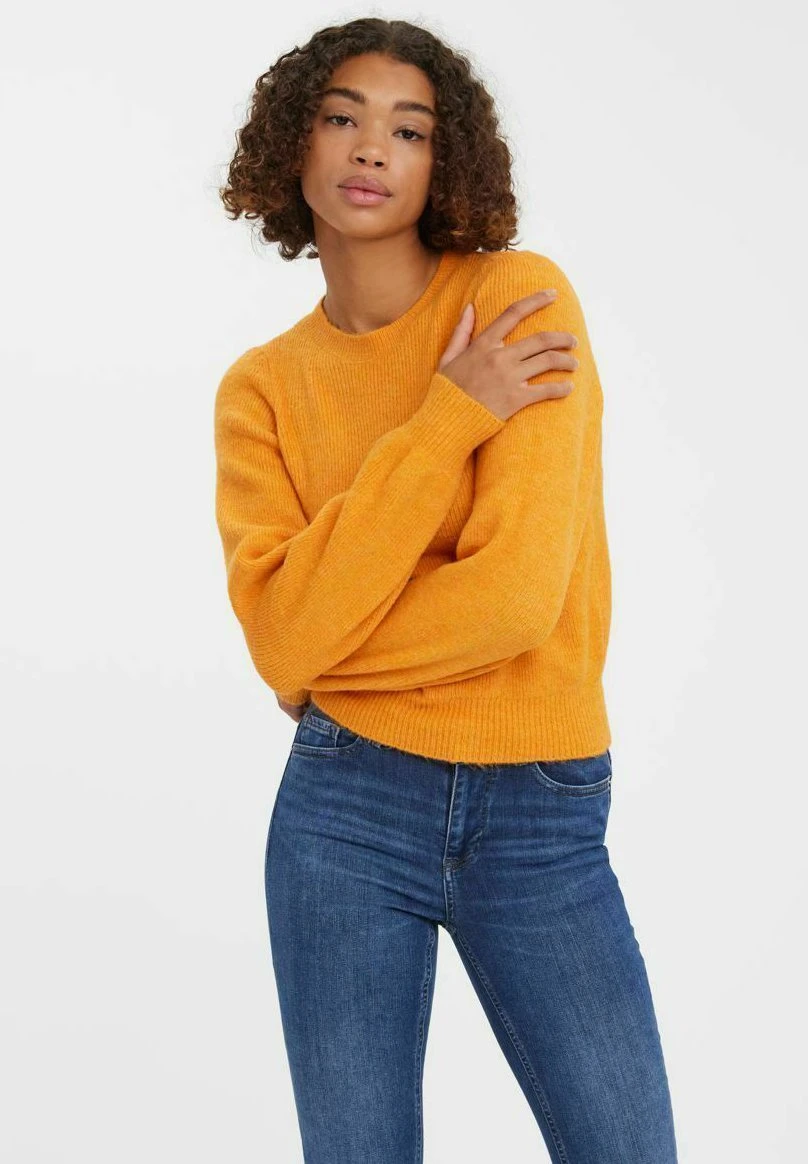 Vero Moda Puffarmel - Trui - Orange Pepper 1 Vero Moda Puffarmel - Trui - Orange Pepper