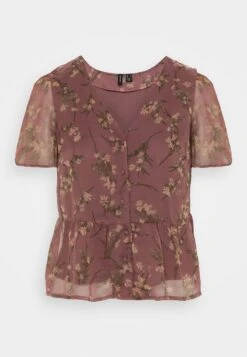 Vero Moda Vmsmilla V Neck Peplum - Blouse - Rose Brown Vega
