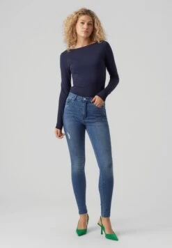 Vero Moda High Rise- Jeans Skinny Fit - Medium Blue Denim -Vero Moda e116310171954ec68be31abe5c8e0742