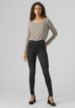 Vero Moda High Waist - Jeans Skinny Fit - Dark Grey Denim -Vero Moda e23d3d86011640499d8ab12ec11c1516