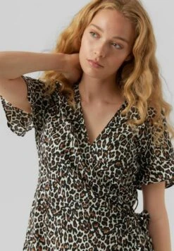 Vero Moda Vmhenna Wrap Frill- Jurk - Oatmeal -Vero Moda e368b1b6350f4dfcb18cd1579c58f563