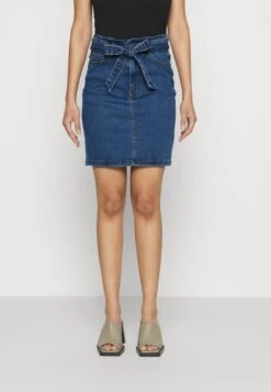 Vero Moda Petite Vmcamilla Short Paperbag Skirt- Maxirok - Medium Blue Denim