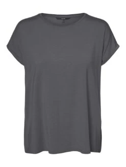 Vero Moda Vmava Plain Ss Gajrs Noos - T-Shirt Basic - Asphalt -Vero Moda ecf473029ede43308bf88f8f8b9d8d85