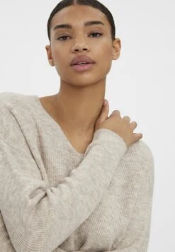 Vero Moda Vmcrewlefile Ls V-Neck Noos - Trui - Birch -Vero Moda f47533ab02f34a889c9d83b14199031b