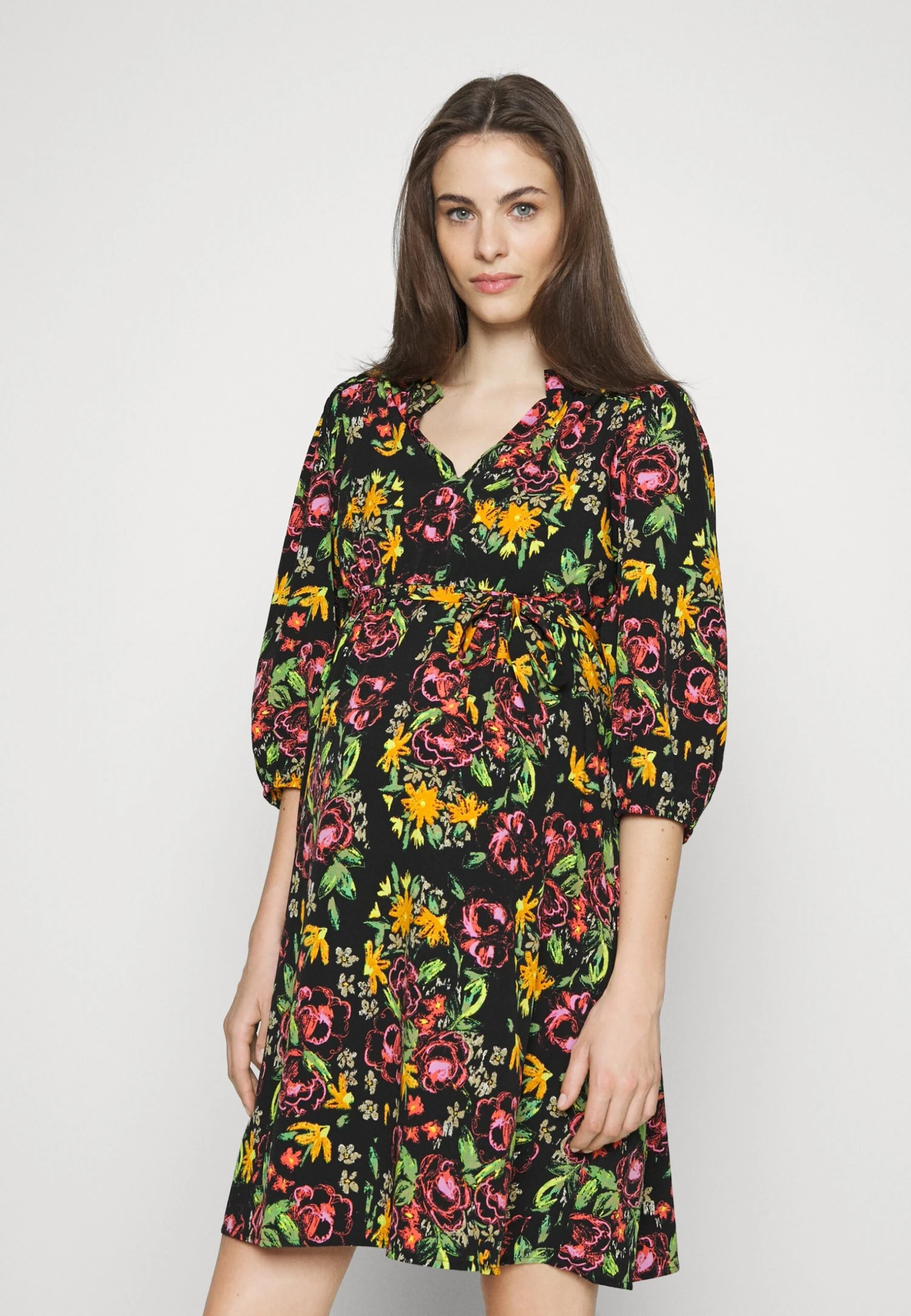 Olivia3/4 Abk- Jurk - Black/Serenity 1 Olivia3/4 Abk- Jurk - Black/Serenity