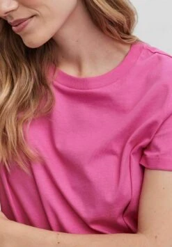 Vero Moda Vmpaula- T-Shirt Basic - Shocking Pink -Vero Moda f8c54bcce3704570965f2cb269bb7be0