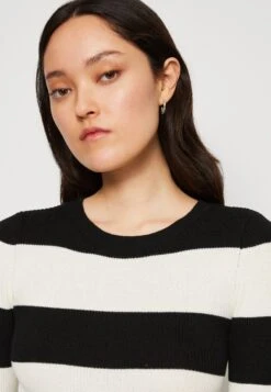 Vero Moda Vmalva Ls O-Neck Stripe - Trui - Black/Birch -Vero Moda f9f66a32a8de46a68c1b3e0ee3d74157