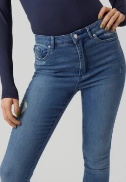 Vero Moda High Rise- Jeans Skinny Fit - Medium Blue Denim -Vero Moda fc83028d71724cecb8b3a14b8cd8d767